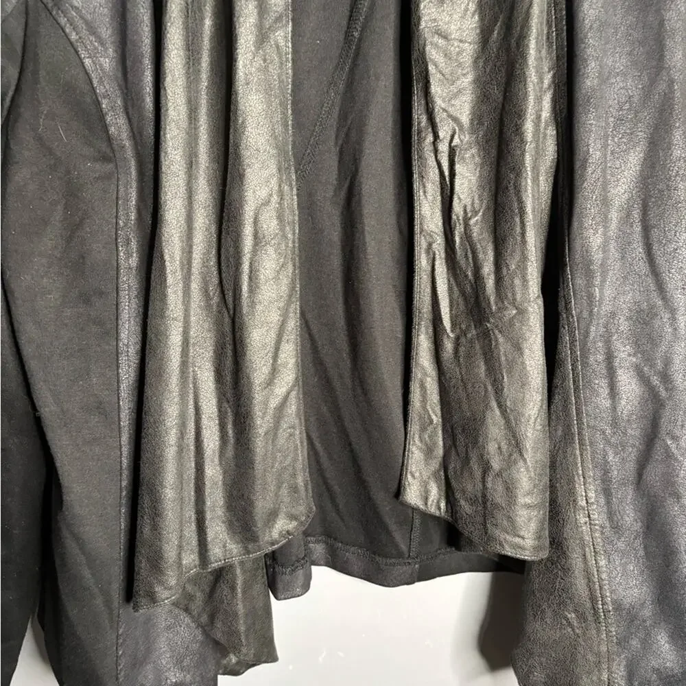 Style & Co Black Drapey Open Front Blazer Large